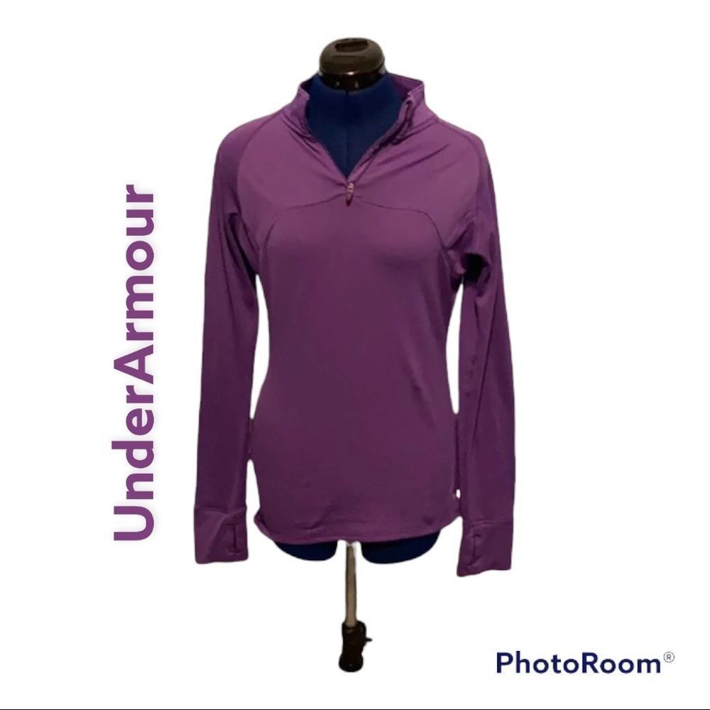 Sz M purple UnderArmour fitted all seasons top